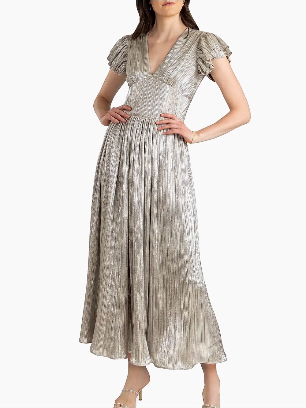 Shoshanna Hera Plissé Maxi Dress